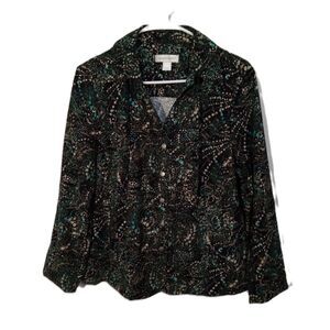 Christopher & Banks Heavyweight Blouse Shacket Large Women's Button-Up